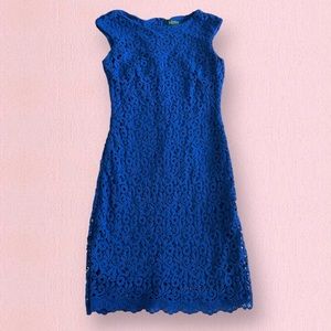 Ralph Lauren Royal Blue Lace Stretch Dress